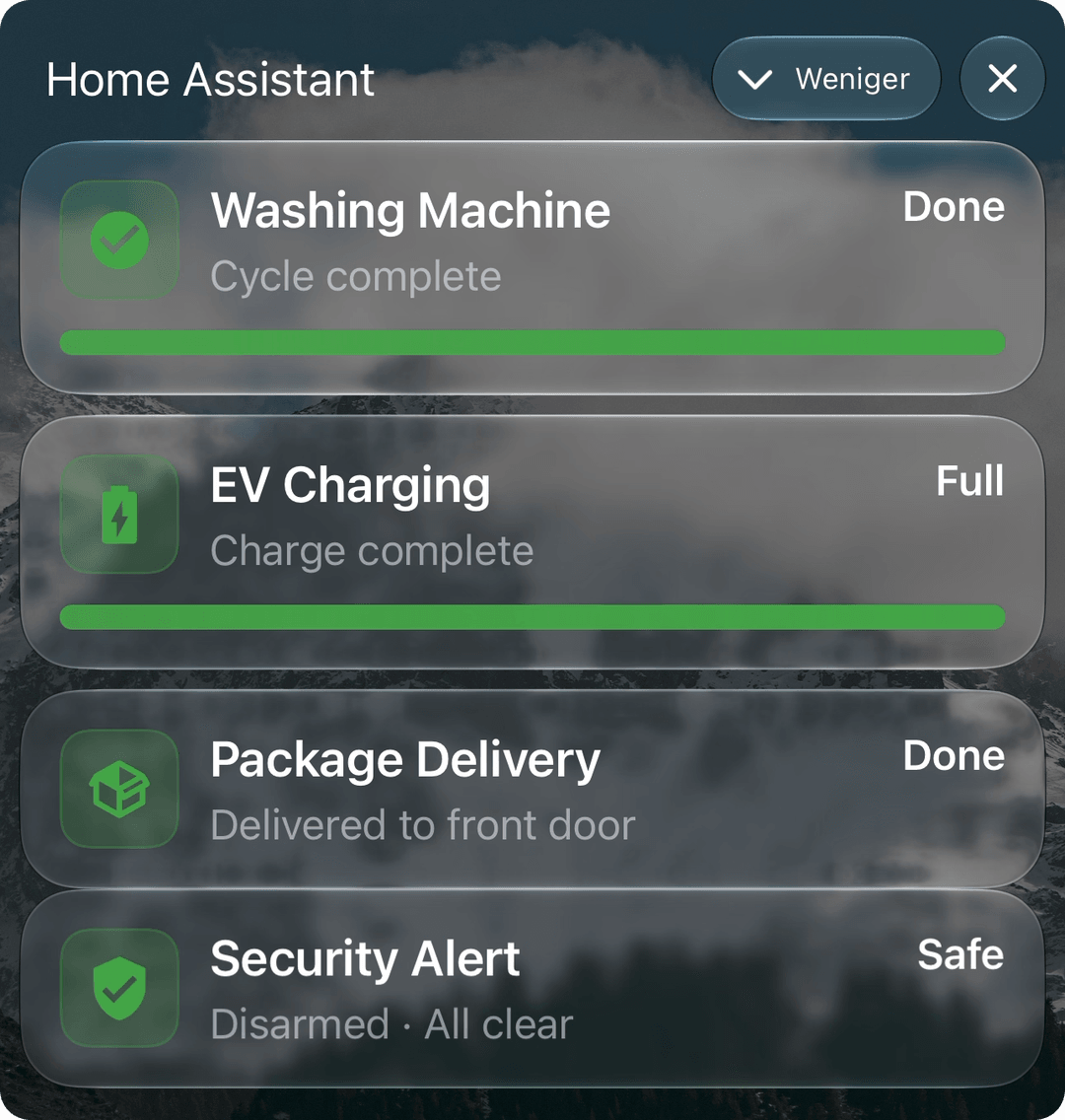 Mehrere Live Activities gestapelt auf dem Sperrbildschirm